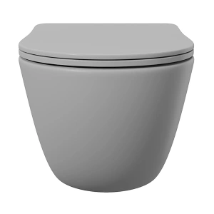 Унитаз подвесной Aqueduto OVO 525*360 безободковый, сиденье с микролифтом, серый матовый (OVOT2130)