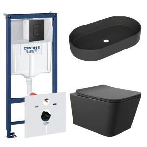 Комплект инсталляции GROHE Solido 38811KF0 с унитазом Aqueduto MACIO MAC0140 и раковиной Aqueduto ESPIRAL ESP0240 (NW0467)