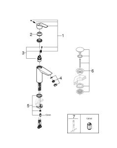 Смеситель для раковины GROHE Eurosmart, M-size, хром (2339530E)