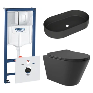 Комплект инсталляции GROHE Rapid SL 38775001 с унитазом Aqueduto CONE CON0140 и раковиной Aqueduto ESPIRAL ESP0240 (NW0470)