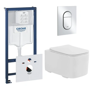 Комплект инсталляции GROHE Rapid SL NW0145/S с унитазом Aquatek КВАДРО AQ1515T-00 и сиденьем с микролифтом (NW0338)