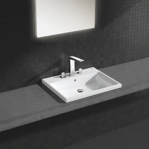 Раковина GROHE Cube Ceramic полувстраиваемая 60 см, альпин-белый (3947900H)