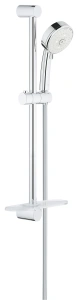 Душевой гарнитур GROHE Tempesta Cosmopolitan 100 с мыльницей, 4 режима струи, душевая штанга 600 мм, 9,5 л/мин, хром (27577002)