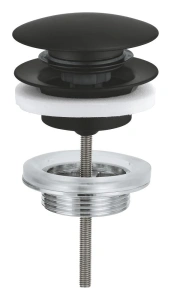 Донный клапан для раковины GROHE Push-Open, матовый черный (1024642430)