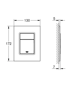 Панель смыва для унитаза GROHE Skate Cosmopolitan S для вертикального монтажа, матовый хром (37535P00)