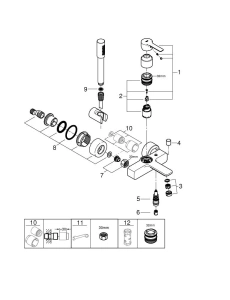 Смеситель для ванны GROHE Lineare с душевым гарнитуром, хром (33850001)