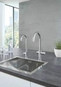 Комплект для кухни GROHE Red Duo с C-образным смесителем, бойлером L-Size и фильтром, хром (30079001)