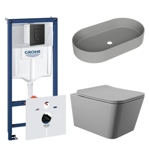 Комплект инсталляции GROHE Solido 38811KF0 с унитазом Aqueduto MACIO MAC0130 и раковиной Aqueduto ESPIRAL ESP0230 (NW0443)
