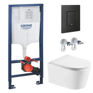 Комплект инсталляции GROHE Solido 38811KF0 с унитазом Aquatek ОБЕРОН AQ1365T-00 и сиденьем с микролифтом (NW0261)