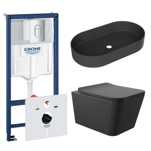 Комплект инсталляции GROHE Rapid SL NW0145/S с унитазом Aqueduto MACIO MAC0140 и раковиной Aqueduto ESPIRAL ESP0240 (NW0469)