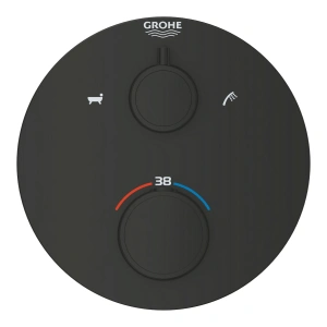 Внешняя часть термостата GROHE Grohtherm на 2 выхода, фантомный чёрный (1022102430)