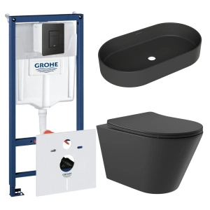 Комплект инсталляции GROHE Solido 38811KF0 с унитазом Aqueduto CONE CON0140 и раковиной Aqueduto ESPIRAL ESP0240 (NW0471)