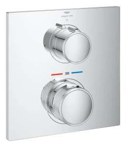 Внешняя часть термостата для душа GROHE Allure скрытого монтажа на 1 потребителя, квадратная, хром (19380002)