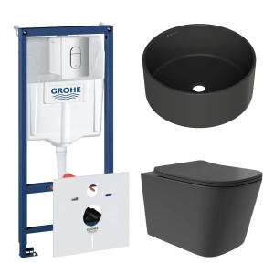 Комплект инсталляции GROHE Rapid SL NW0145/S с унитазом Aqueduto MACIO Plus MACT0240 и раковиной Aqueduto ESPIRAL D400 ESP0140 (NW0437)