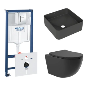 Комплект инсталляции GROHE Rapid SL 38775001 с унитазом Aqueduto OVO OVO0140 и раковиной Aqueduto ESPIRAL ESP0340 (NW0382)