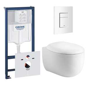 Комплект инсталляции GROHE 38772SH0 с унитазом Aquatek АЛЬТАИР и сиденьем с микролифтом (NW0159)