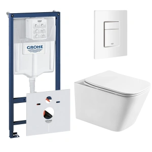 Комплект инсталляции GROHE Rapid SL 38772SH0 с унитазом Aquatek ЛИБРА AQ1505T-00 и сиденьем с микролифтом (NW0343)