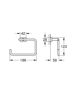 Кольцо для полотенца GROHE Essentials Cube, темный графит матовый (40510AL1)