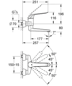 Смеситель для раковины GROHE Euroeco Special, хром (32773000)