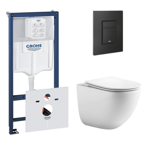 Комплект инсталляции GROHE 38811KF0 с унитазом Aquatek ГЕЛИОС и сиденьем с микролифтом (NW0528)
