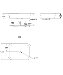 Раковина GROHE Eurocosmo свободностоящая 60 см, альпин-белый (39124001)