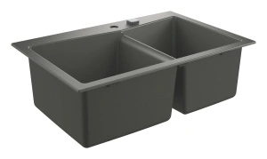 Мойка GROHE K700 с двумя чашами, 838 x 559 мм, серый гранит (31657AT0)