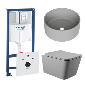 Комплект инсталляции GROHE Rapid SL 38775001 с унитазом Aqueduto MACIO MAC0130 и раковиной Aqueduto ESPIRAL D400 ESP0130 (NW0402)