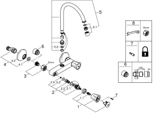 Смеситель для кухни GROHE Costa L, хром (31191001)