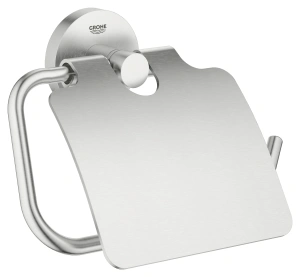 Держатель для туалетной бумаги GROHE Essentials, с крышкой, суперсталь (40367DC1)