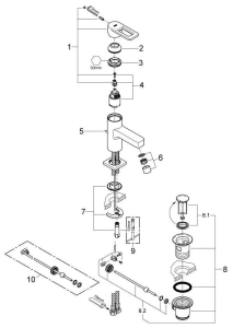 Смеситель для раковины GROHE Quadra, черный (32631KS0)