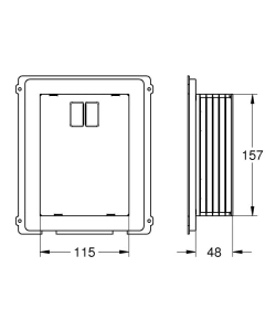 Ревизионный короб GROHE для крепления малых панелей смыва, хром (40949000)