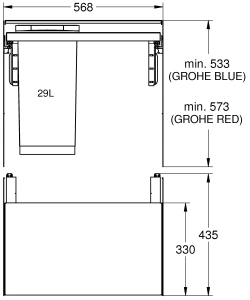 Система сортировки отходов и мусора GROHE (40980000)