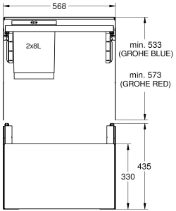 Система сортировки отходов и мусора GROHE (40981000)