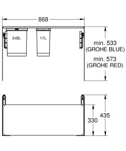 Система сортировки отходов и мусора GROHE (40983000)