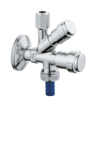 Вентиль угловой GROHE комбинированный 3/8x3/8″ для подключения смесителей, хром (41070000)