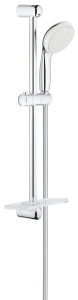 Душевой гарнитур GROHE Tempesta 100 с мыльницей, 2 режима струи, душевая штанга 600 мм, 5,7 л/мин, хром/белый (27926001)