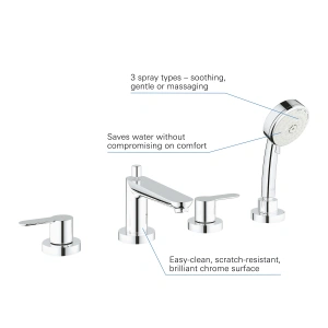 Смеситель для ванны GROHE BauEdge, хром (2512000A)