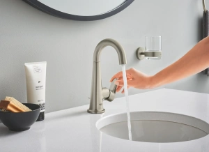 Стакан с держателем GROHE Essentials, никель матовый (40447EN1)