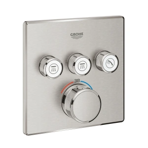 Внешняя часть термостата для ванны и душа GROHE Grohtherm SmartControl на 3 потребителя, суперсталь (29126DC0)