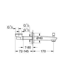 Излив для ванны GROHE Eurostyle Cosmopolitan с переключателем ванна/душ, хром (13277002)