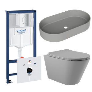 Комплект инсталляции GROHE Rapid SL NW0145/S с унитазом Aqueduto CONE CONT2130 и раковиной Aqueduto ESPIRAL ESP0230 (NW0629)