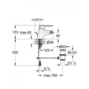 Смеситель для биде GROHE Touch с донным клапаном, S-size, хром (32556000)