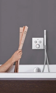 Внешняя часть термостата для душа GROHE Grohtherm SmartControl на 2 потребителя, белая луна (29156LS0)