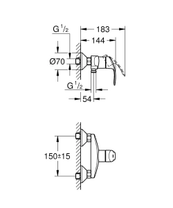 Душевая система GROHE Vitalio Start System 180 Flex со смесителем для душа, хром (NSB0152)