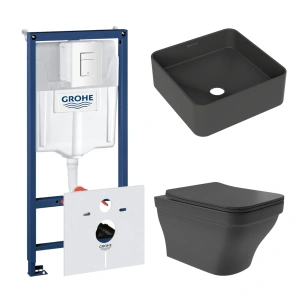 Комплект инсталляции GROHE Rapid SL 38772SH0 с унитазом Aqueduto ESTETA EST0140 и раковиной Aqueduto ESPIRAL ESP0340 (NW0372)