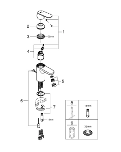 Смеситель для раковины GROHE Eurosmart Cosmopolitan, S-size, хром (2337800E)