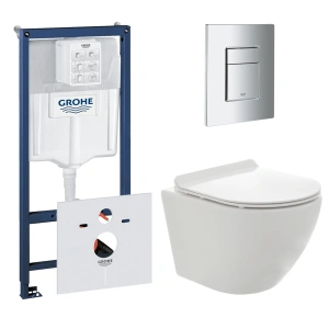 Комплект инсталляции GROHE 38775001 с унитазом AQUAme AQM2002PRO и сиденьем с микролифтом (NW0168)