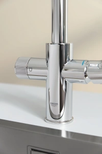 Смеситель для кухонной мойки GROHE Blue Pure Minta с функцией фильтрации, с фильтром в комплекте, хром (30589000)