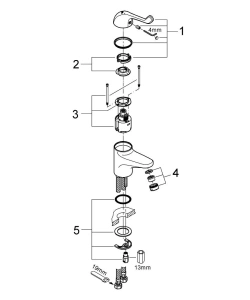 Смеситель для раковины GROHE Euroeco Special безопасный, хром (32789000)