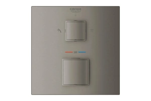 Внешняя часть термостата для душа GROHE Grohtherm Cube на 2 потребителя, темный графит матовый (24154AL0)